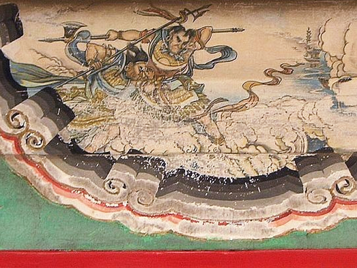 媽祖左右護(hù)法千里眼順風(fēng)耳故事壁畫(huà)